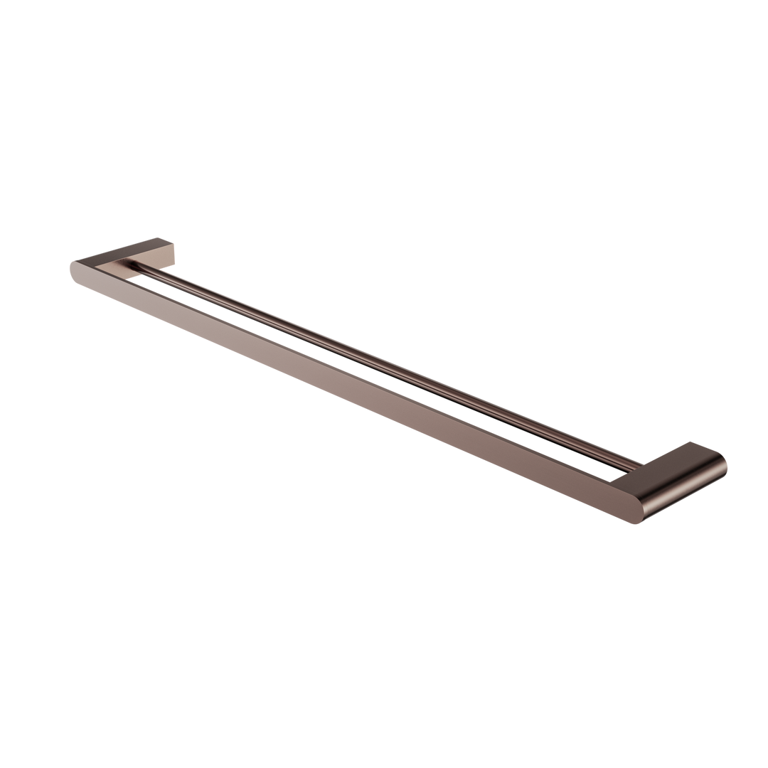 BIANCA DOUBLE TOWEL RAIL 800MM BRUSHED BRONZE
