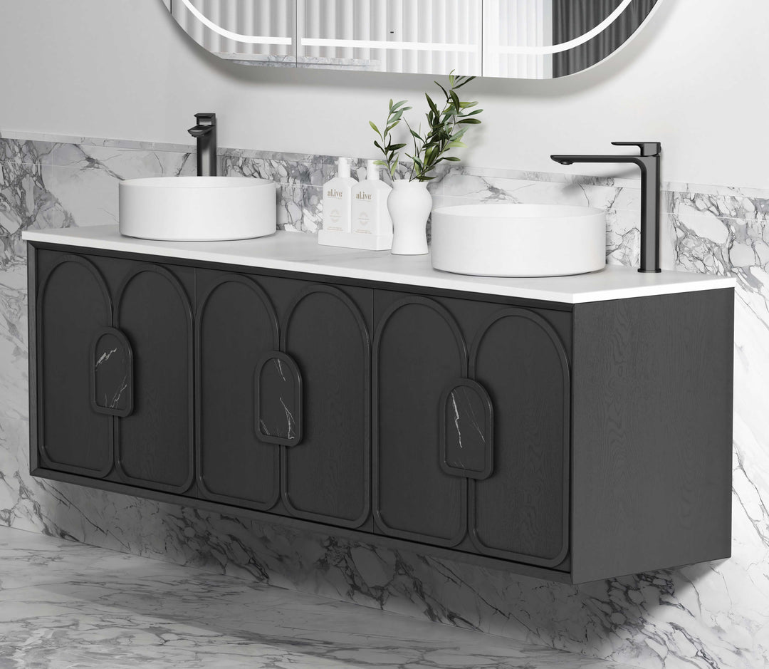 Laguna Black American Oak Wall Hung Vanity