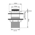 Load image into Gallery viewer, 32/40mm Black Brass Basin Pop Up Waste without Overflow
