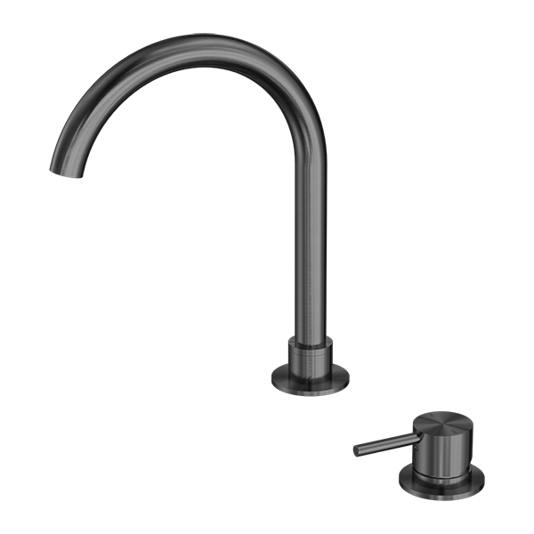 MECCA HOB BASIN MIXER ROUND SWIVEL SPOUT GUN METAL