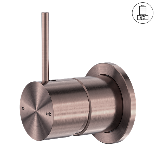 MECCA SHOWER MIXER 60MM HANDLE UP PLATE BRUSHED BRONZE