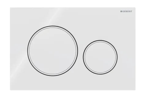 Sigma20 Dual Flush Button Round White With Matte White Trim