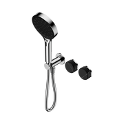 Serenity Progressive Shower System With Marquina Black Handle And Serenity Hand Shower Chrome