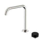 Load image into Gallery viewer, Serenity Progressive Bath/Kitchen Mixer Edge Spout With Marquina Black Handle Brushed Nickel

