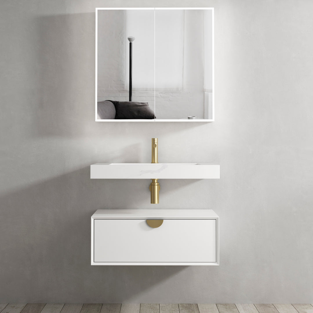 Moonlight White Wall Hung Cabinet