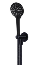 Load image into Gallery viewer, Round Three Function Hand Shower on Fixed Bracket - Matte Black

