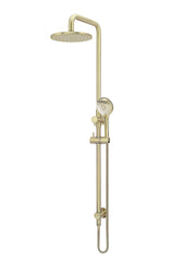 Round Combination Shower Rail 200mm Rose, Single Function Hand Shower - PVD Tiger Bronze