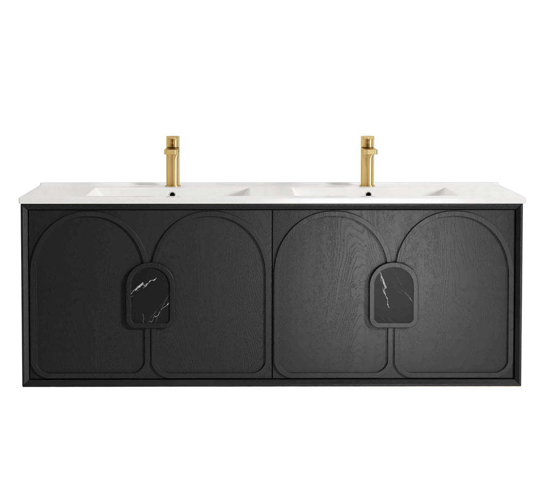Laguna Black American Oak Wall Hung Vanity