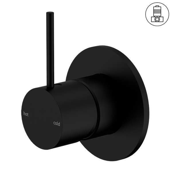 MECCA SHOWER MIXER HANDLE UP 80MM PLATE MATTE BLACK