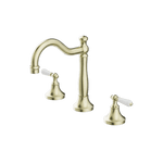 Load image into Gallery viewer, YORK BASIN SET WITH WHITE PORCELAIN LEVER AGED BRASS
