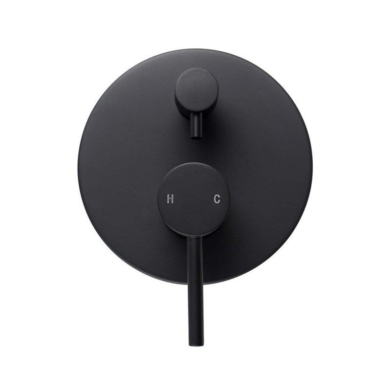 LUCID PIN Series Round Black Wall Mixer Diverter(color up)
