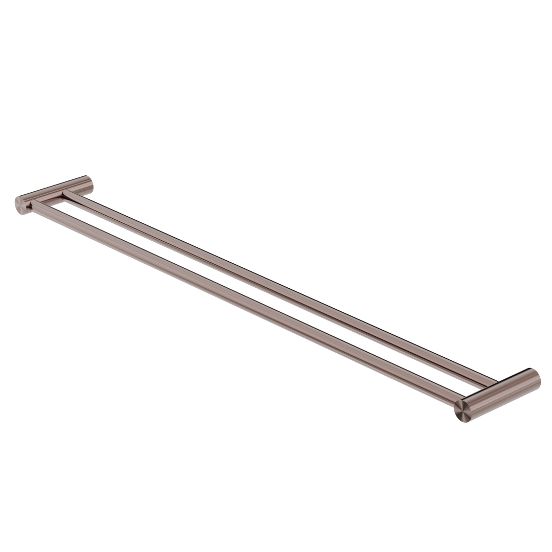 NEW MECCA DOUBLE TOWEL RAIL 800MM BRUSHED BRONZE