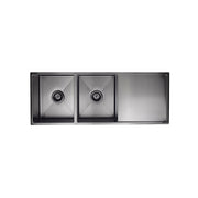 Kitchen Sink - Double Bowl & Drainboard 1160 x 440 - PVD Gunmetal Black