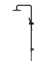 Load image into Gallery viewer, Round Combination Shower Rail, 200mm Rose, Three-Function Hand Shower - Matte Black

