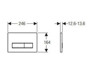 Sigma50 Dual Flush Button Brass Brushed with Brass Button