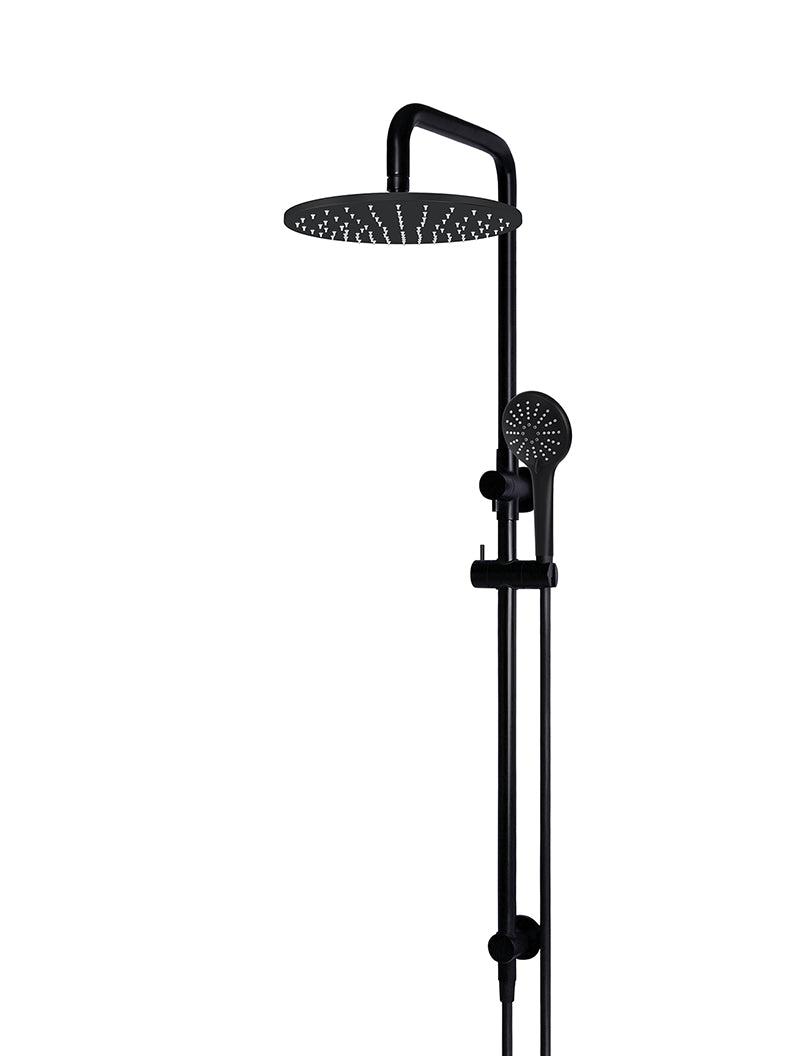 Round Combination Shower Rail 300mm Rose, Three Function Hand Shower