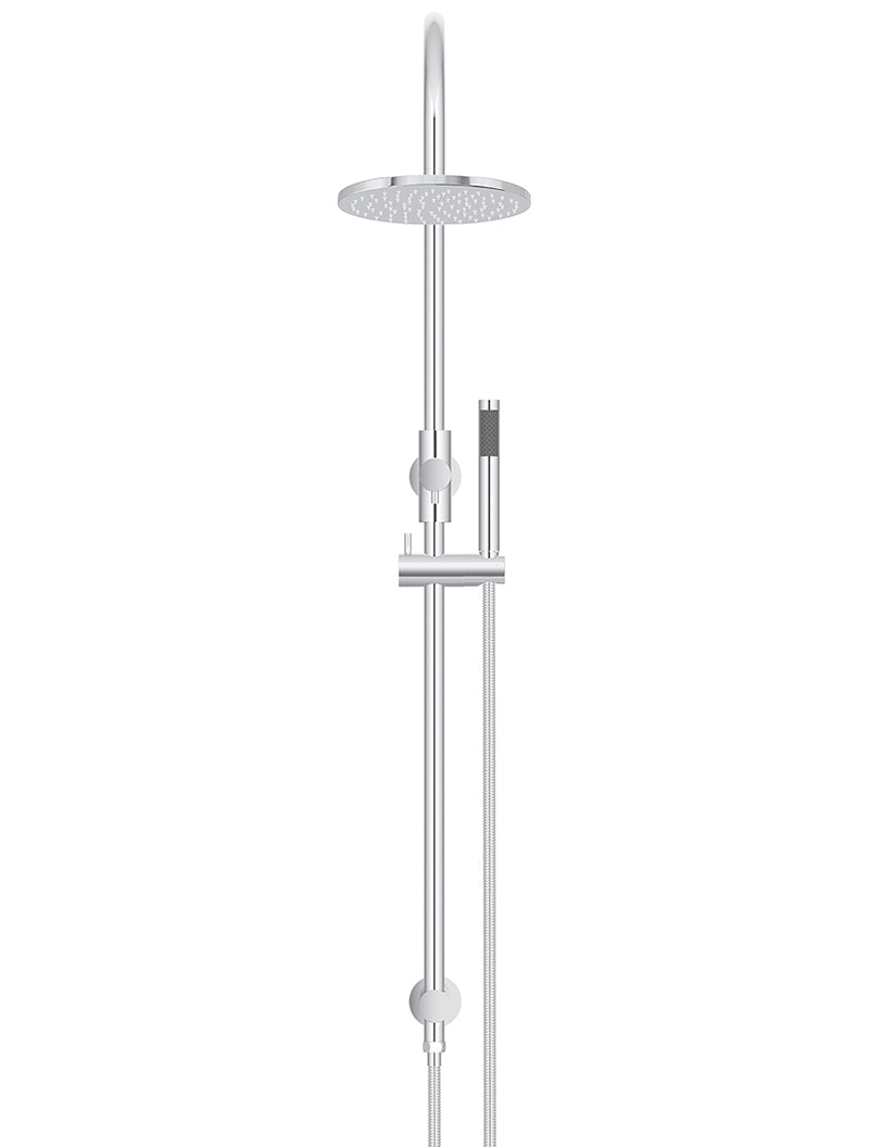 200mm Round Overhead Shower Set, Single Function Hand Shower - Polished Chrome