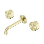 Load image into Gallery viewer, Serenity Wall Basin Set 160mm Spout With Metal Handle Brushed Gold
