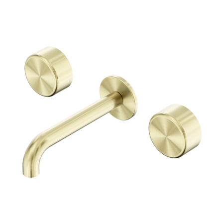 Serenity Wall Basin Set 160mm Spout With Metal Handle Brushed Gold
