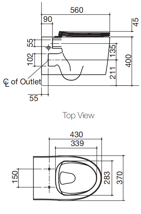 Grande WH Toilet Pan with Wrap Seat