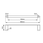Load image into Gallery viewer, RUSHY Series Brushed Nickel Single Towel Rail 800mm
