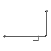 MECCA CARE 32MM DDA 90 DEGREE BENT TUBE GRAB RAIL 600X1000MM WITH TOILET ROLL HOLDER GUN METAL