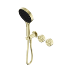 Load image into Gallery viewer, Serenity Progressive Shower System With Metal Handle And Serenity Hand Shower Brushed Gold
