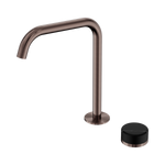 Load image into Gallery viewer, Serenity Progressive Bath/Kitchen Mixer Edge Spout With Marquina Black Handle Brushed Bronze
