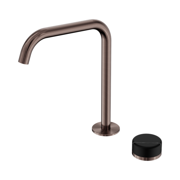 Serenity Progressive Bath/Kitchen Mixer Edge Spout With Marquina Black Handle Brushed Bronze
