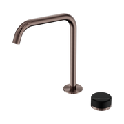 Serenity Progressive Bath/Kitchen Mixer Edge Spout With Marquina Black Handle Brushed Bronze