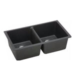 Load image into Gallery viewer, Black Arete Stone Granite Double Bowl Stone Kitchen Sink 838*476*241mm
