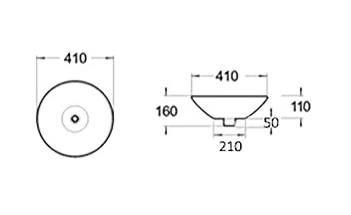 Semi Insert 410x410x110 Chrome Basin