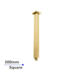 Load image into Gallery viewer, Square Brushed Brass Ceiling Shower Arm 300mm
