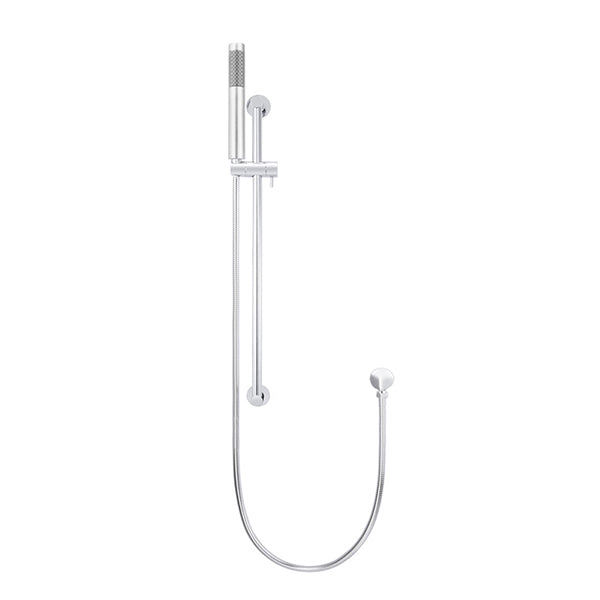 Round Hand Shower on Rail Column, Single Function Shower Hand - Polished Chrome