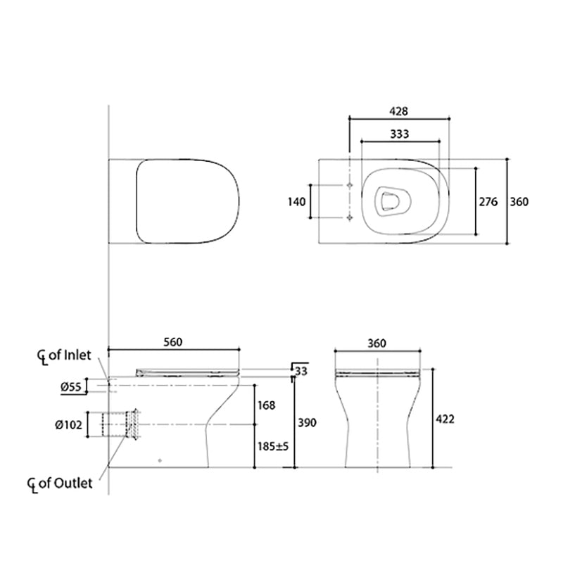 ModernLife Wall Faced ToiletPan & Slim Seat