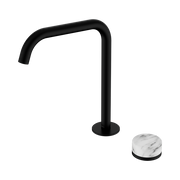 Serenity Progressive Bath/Kitchen Mixer Edge Spout With Arabescato Corchia Handle Matte Black