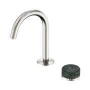Serenity Progressive Basin Mixer Arc Spout With Verde Alpi Handle Brushed Nickel