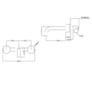 MOON Series Brushed Nickel Hot & Cold Wall Set with Spout