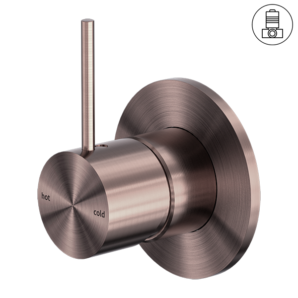 MECCA SHOWER MIXER HANDLE UP 80MM PLATE BRUSHED BRONZE