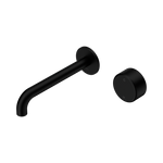 Load image into Gallery viewer, Serenity Progressive Wall Basin Mixer 185mm Spout With Metal Handle Matte Black
