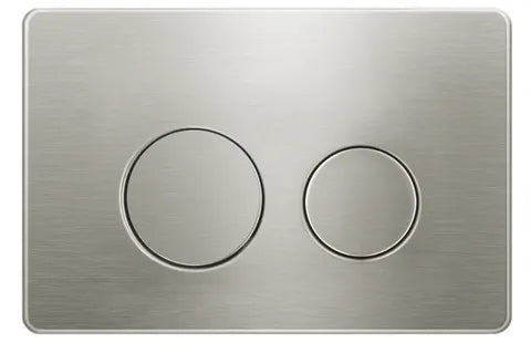 R&T Round Brushed Nickel Stainless Dual - Flush Push Plate