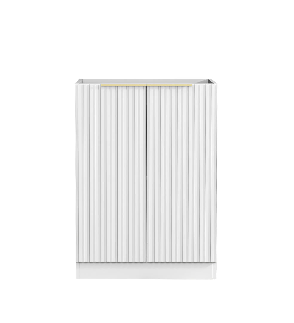 Noosa Laundry 630 Fluted White Base Cabinet