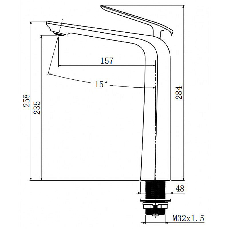 Esperia Brushed Yellow Gold Tall Basin Mixer