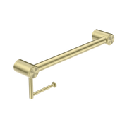 MECCA CARE 32MM GRAB RAIL WITH TOILET ROLL HOLDER 450MM BRUSHED GOLD
