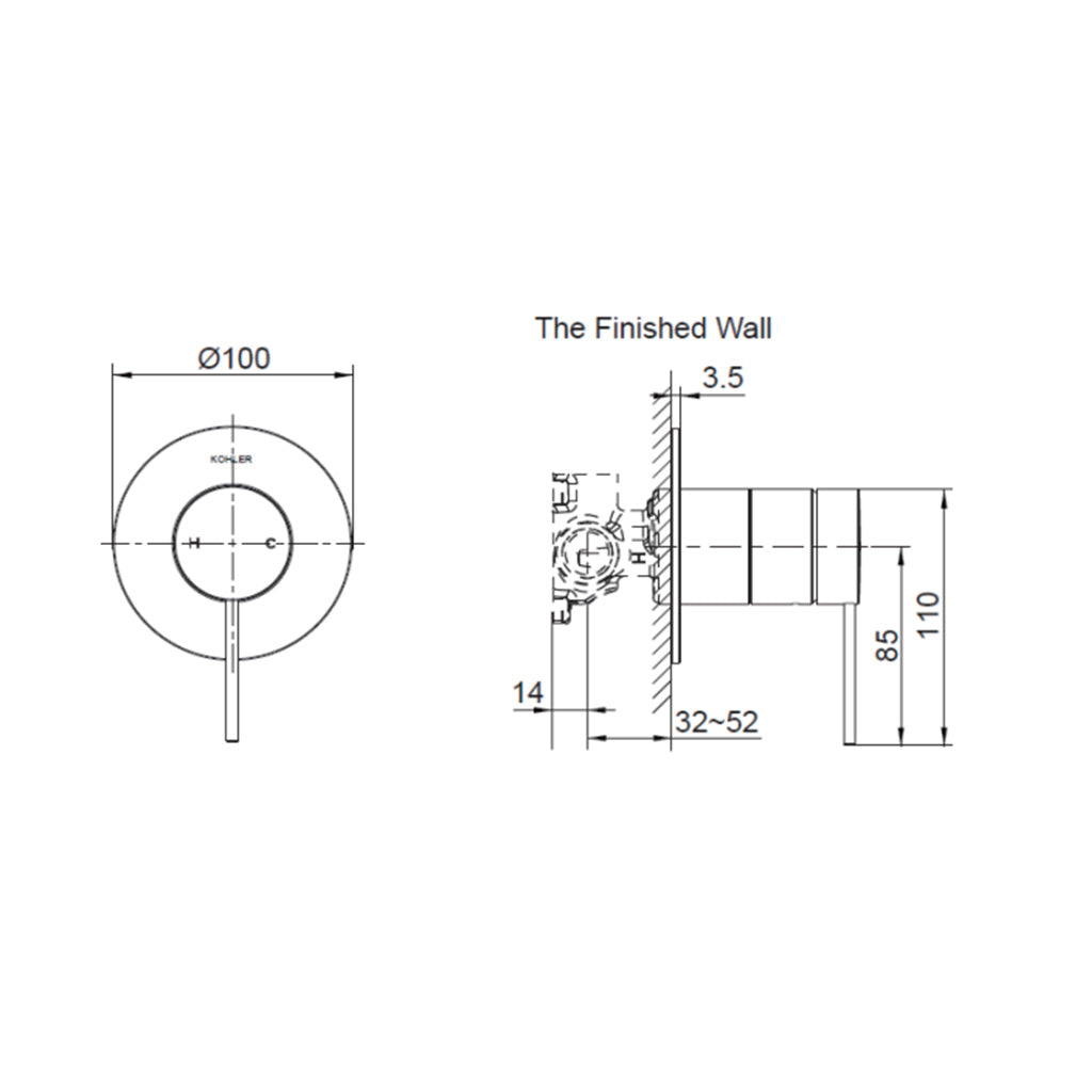 Components S/B Thin Trim - Pin Lever Handle