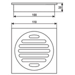 Load image into Gallery viewer, 110*110mm Chrome Brass Floor Drain(100mm Outlet)
