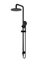 Load image into Gallery viewer, Round Combination Shower Rail, 200mm Rose, Three-Function Hand Shower - Matte Black
