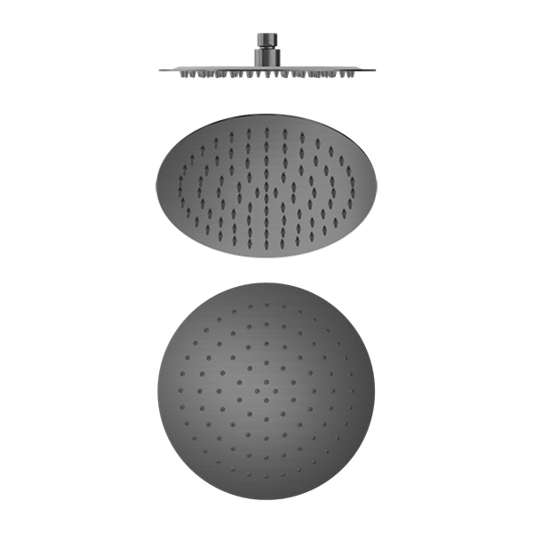 250MM ROUND STAINLESS STEEL SHOWER HEAD 250MM 4 STAR RATING GUN METAL