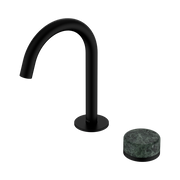 Serenity Progressive Basin Mixer Arc Spout With Verde Alpi Handle Matte Black