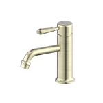 Load image into Gallery viewer, YORK STRAIGHT BASIN MIXER WITH METAL LEVER AGED BRASS
